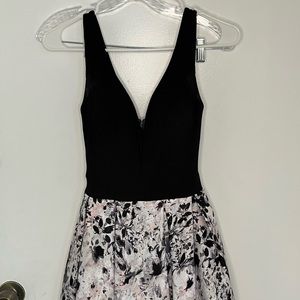 Nordstrom black white and pink long dress